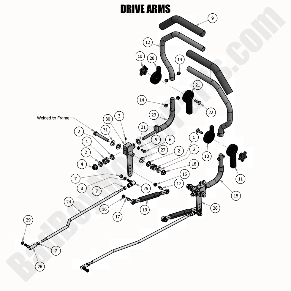 2358 - Bad Boy Mower Parts Lookup > 2019 > Diesel - 1500cc > Drive Arms